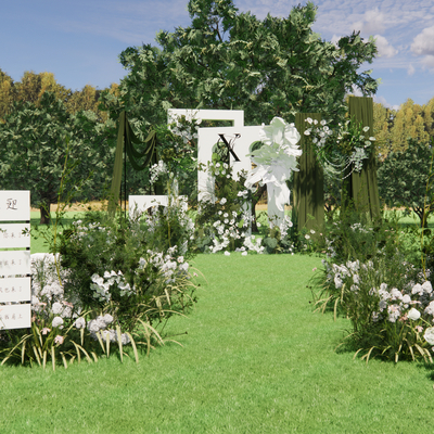 Outdoor Wedding Art Display