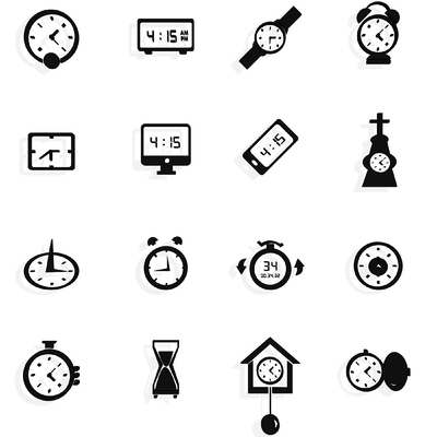 Clock silhouette wall sticker Icon