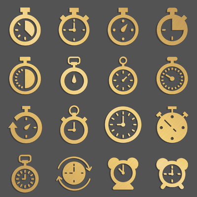 Clock silhouette wall sticker Icon