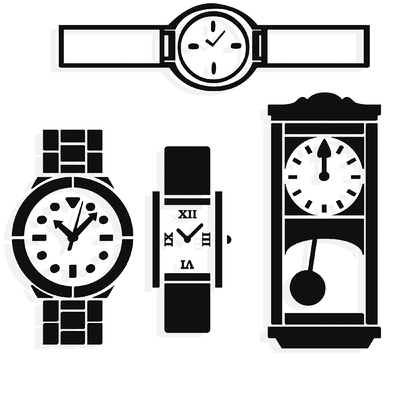 Clock silhouette wall sticker Icon