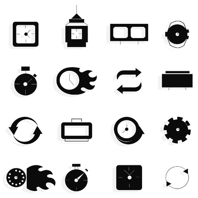 Clock silhouette wall sticker Icon