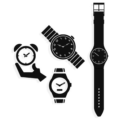 Clock silhouette wall sticker Icon