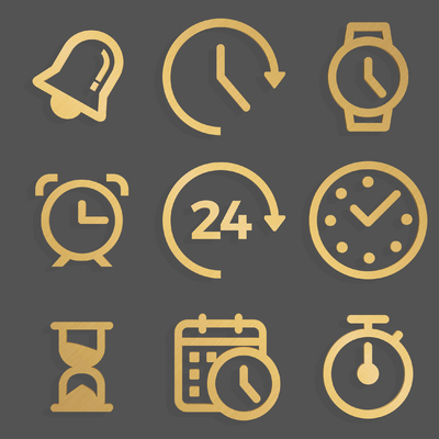 Clock silhouette wall sticker Icon