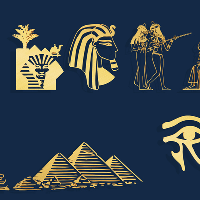 Modern ancient Egyptian totem silhouette Icon