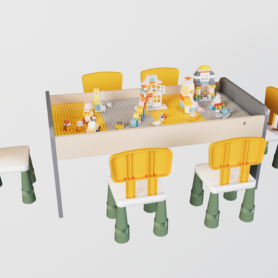 Children's Toys Building Blocks Table kids Table&Chair