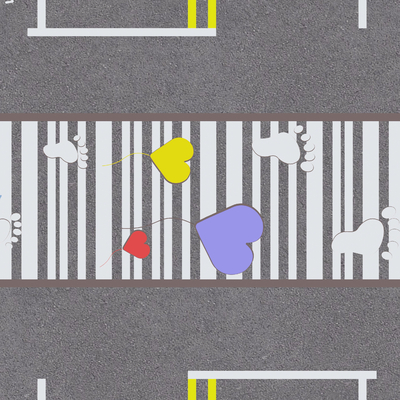 Modern Creative Zebra Crossing Humanoid Crossing Municipal Road Landscape Road Facilities