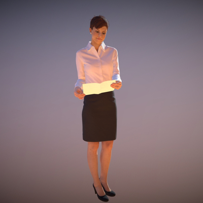 Business lady standing lady European and American white