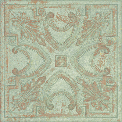 Green Metal Embossed Tile Patchwork Floor Tile