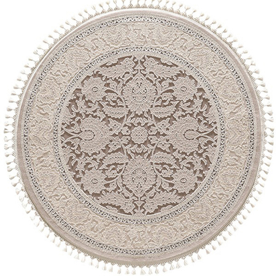 Grey New Chinese Round Luxury Carpet