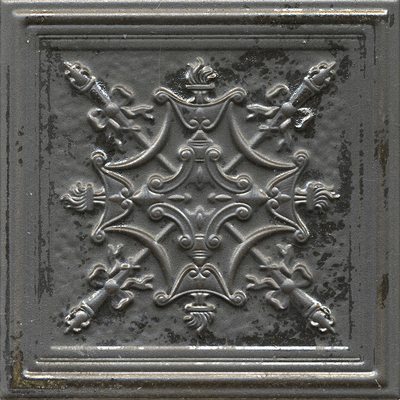 Black Metal Embossed Tile Patchwork Floor Tile