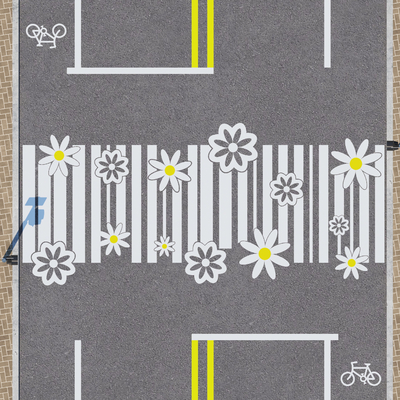 Modern Creative Zebra Crossing Humanoid Crossing Municipal Road Landscape Road Facilities