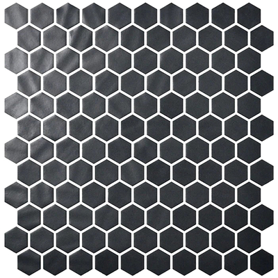 Black parquet hexagon mosaic