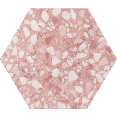 Pink terrazzo hexagonal brick