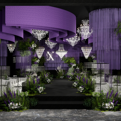 Purple Curtain Wedding Hall Banquet Hall