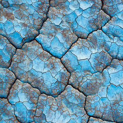 Blue cracked ground