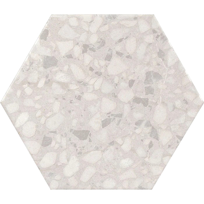 Grey terrazzo hexagonal brick