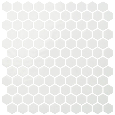 White mosaic hexagon