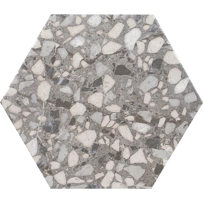 Grey terrazzo hexagonal brick