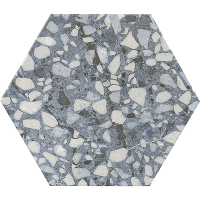 Grey terrazzo hexagonal brick