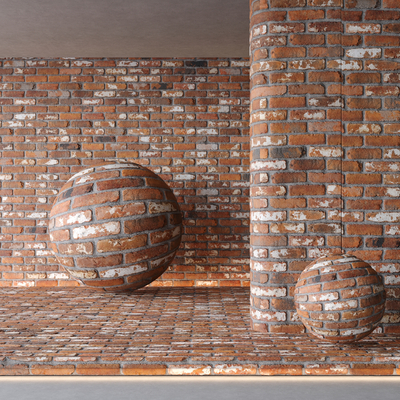 Red brick wall outdoor material wall