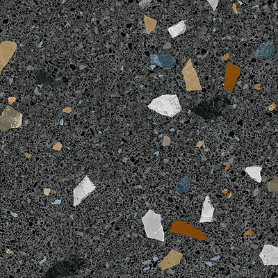 Black terrazzo