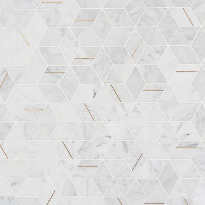 White marble stone mosaic