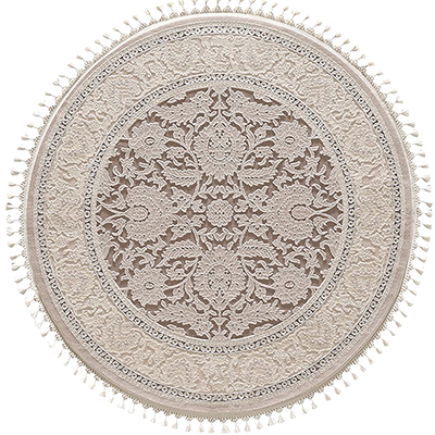 Grey New Chinese Luxury Round Carpet