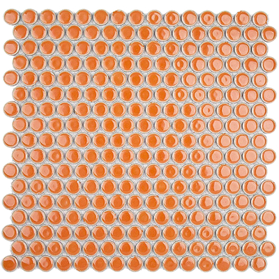 Orange Round Tile Mosaic