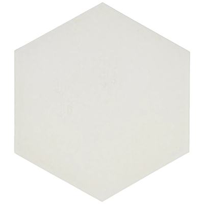 White solid color hexagonal brick