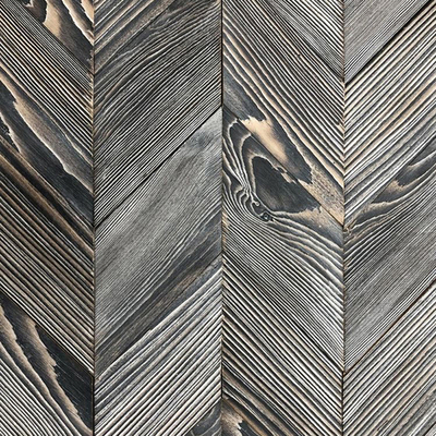 Grey fishbone wood floor