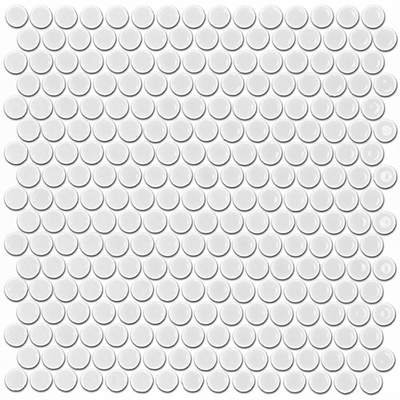 White Round Tile Mosaic