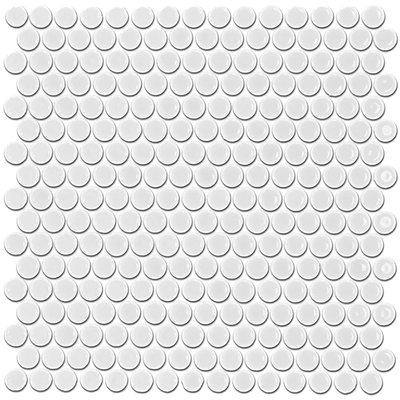 White Round Tile Mosaic