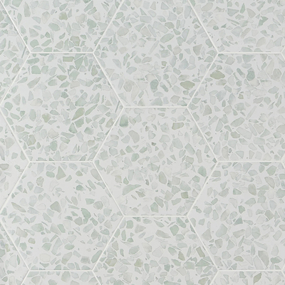 gray hexagonal terrazzo