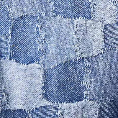 Blue denim pillow curtain