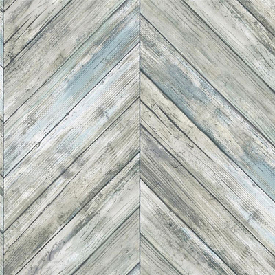 Grey old fish bone parquet wood floor