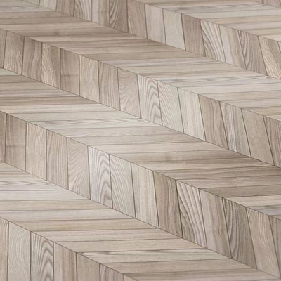 Grey fishbone wood floor