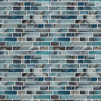 Blue glass mosaic kitchen tile