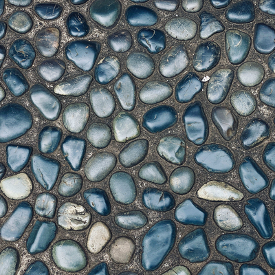 Black Chinese style pebble pavement ground