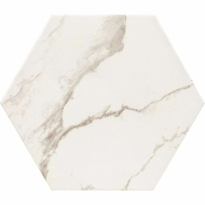 white marble stone hexagonal brick tile