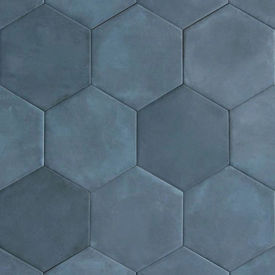 blue hexagonal brick