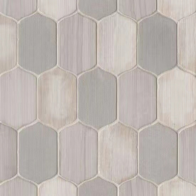 Gray Hexagon Stone Pattern Mosaic Kitchen and Bathroom Tile