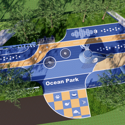 Modern Ocean Theme Children's Park Children's Activity Site Recreation Area