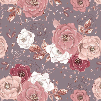 Pink floral wallpaper wall covering