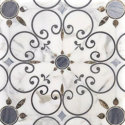 White marble stone parquet floor tile