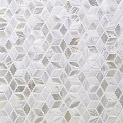 White shell mosaic kitchen tile