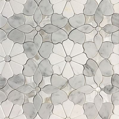 Gray small flower mosaic kitchen and bathroom mosaic