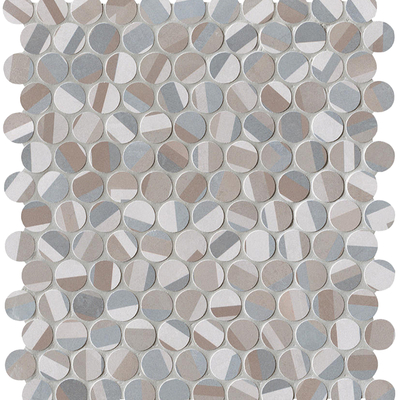 Gray Round Stone Mosaic Kitchen and Bathroom Mosaic