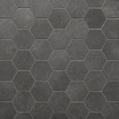 Black granite stone pattern hexagonal brick mosaic