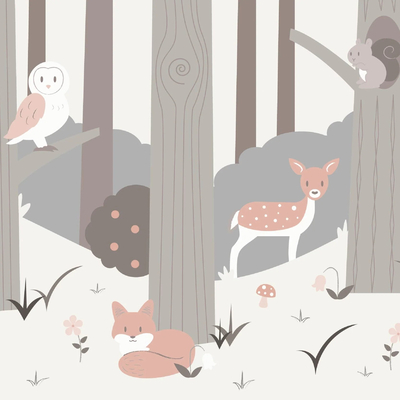 Children's cartoon animal forest wallpaper