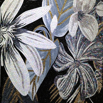 Black Floriculture Mosaic Kitchen Mosaic